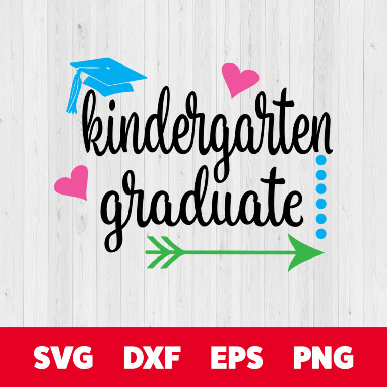Kindergarten Graduate Arrow Dots Hearts SVG 1