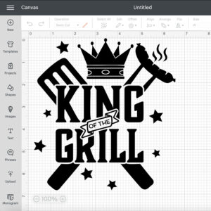 King Of The Grill SVG Digital Design For Barbecue Master T shirt SVG Cut Files 2