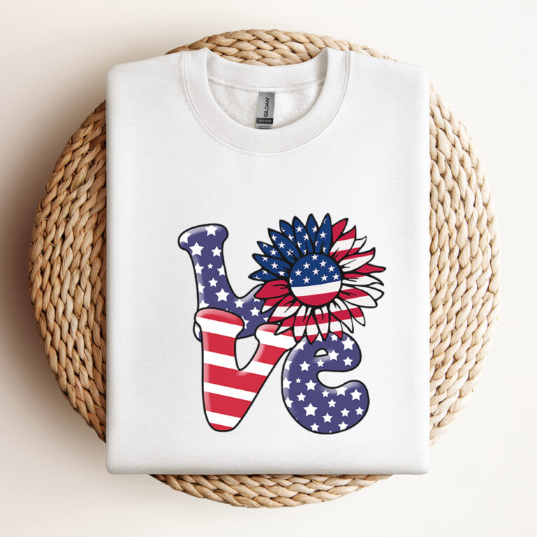 LOVE sunflower PNG Sublimation 4th of July PNG Sublimation 3