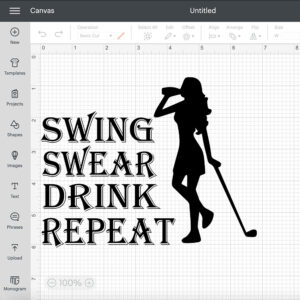 Lady Swing Swear Drink Repeat SVG Golf SVG 2
