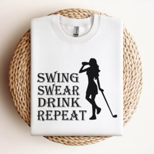 Lady Swing Swear Drink Repeat SVG Golf SVG 3