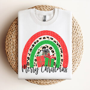 Leopard Christmas Rainbow Design Christmas Design PNG 3