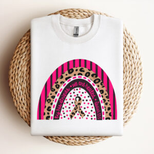 Leopard Cure Rainbow Design Fall Shirt Design Breast Cancer Awareness 3