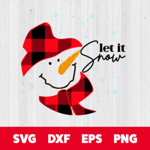 Let It Snow SVG Snowman Door Round Sign Design SVG Cut Files Cricut 1
