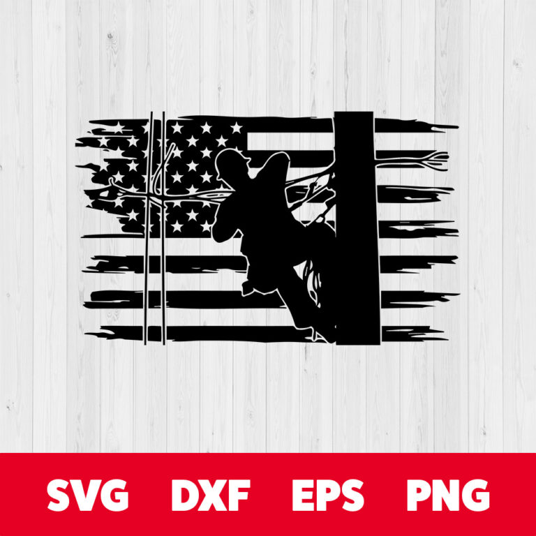 Lineman Flag SVG Patriotic SVG Distressed Flag SVG 1