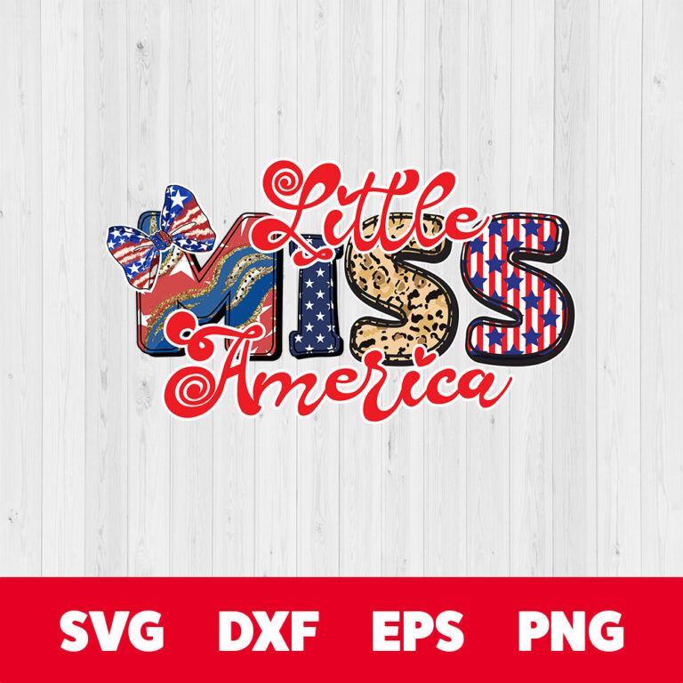 Little Miss America PNG Sublimation 4th of July PNG Sublimation 1