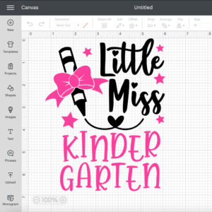 Little Miss Kindergarten SVG Back To School T shirt design cut files 2