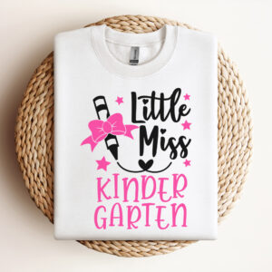 Little Miss Kindergarten SVG Back To School T shirt design cut files 3