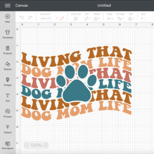 Living That Dog Mom Life SVG T shirt Wavy Lettering Design SVG Cut Files Sublimation 2