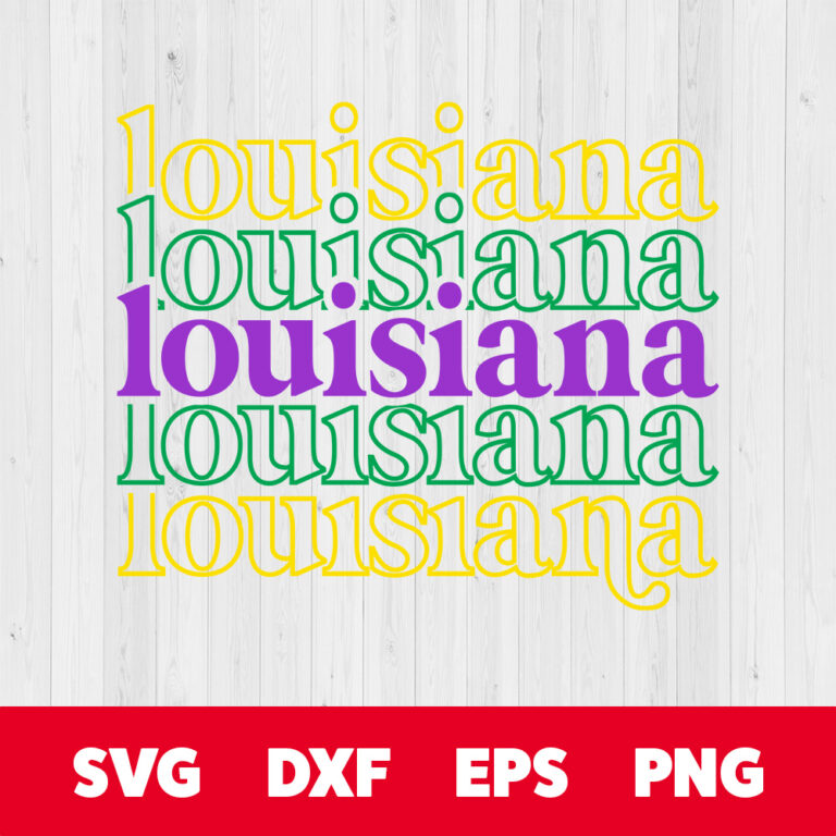 Louisiana SVG T shirt Retro Stacked Design SVG Cut Files for Cricut Sublimation 1