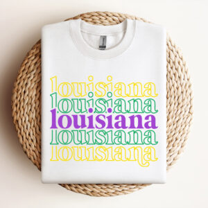 Louisiana SVG T shirt Retro Stacked Design SVG Cut Files for Cricut Sublimation 3