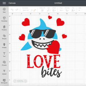 Love Bites SVG Funny Valentines Days Shark Design SVG Cut Files For Cricut 2