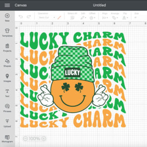 Lucky Charm SVG St Patricks Beanie Smiley T shirt Groovy Design SVG PNG 2