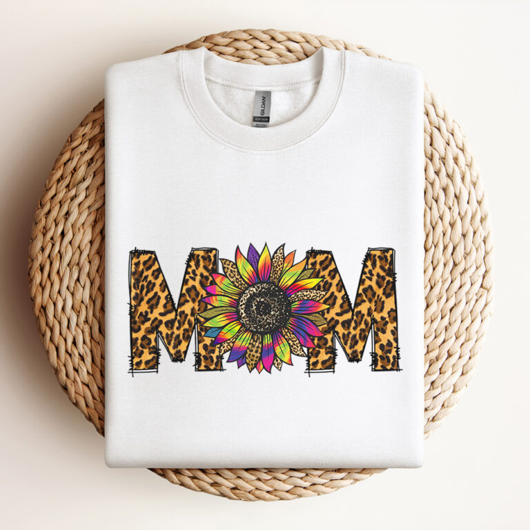 MOM Tie Dye Leopard Sunflower PNG Sublimation 3