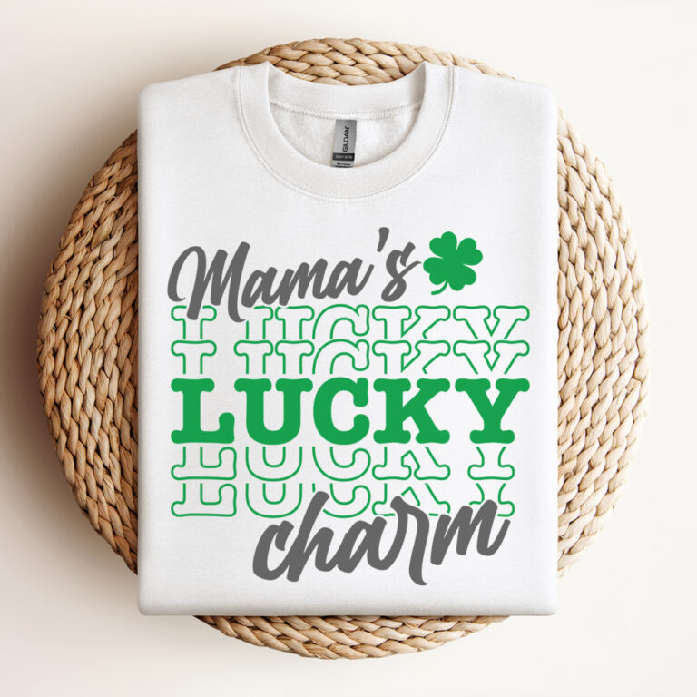 Mamas Lucky Charm SVG St Patricks T shirt Kid Design SVG Cut Files Cricut 3
