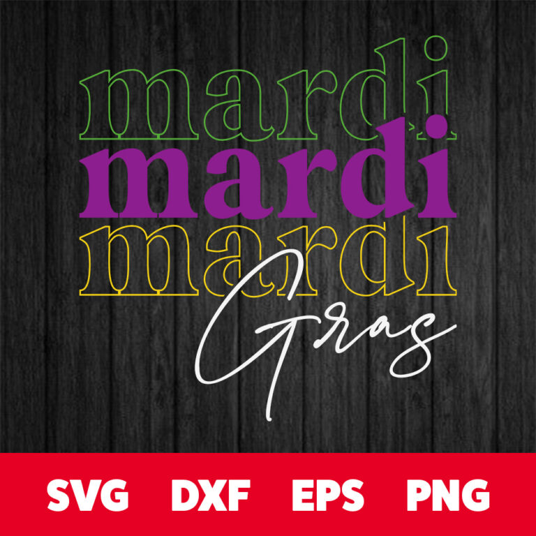 Mardi Gras SVG T shirt Retro Stacked Design SVG Cut Files for Cricut Sublimation 1