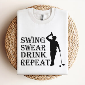 Mens Swing Swear Drink Repeat SVG Golf SVG Mens Golfer SVG 3