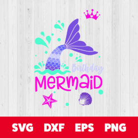 Mermaid Birthday Mermaid Tail Party SVG cut files 1