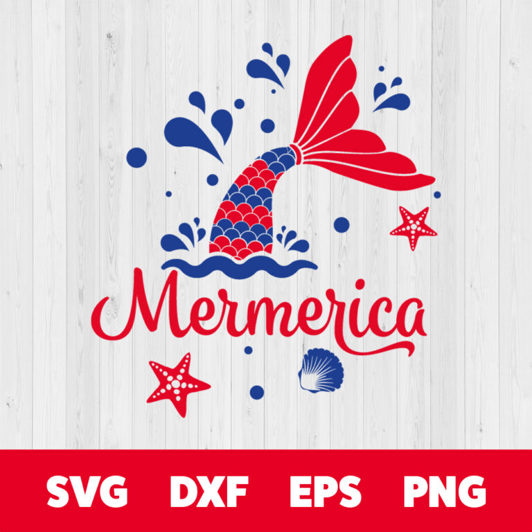 Mermerica SVG American Mermaid T Shirt Cricut cut files 1