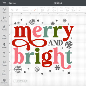 Merry And Bright SVG Christmas Retro Design SVG Cut Files For Cricut 2