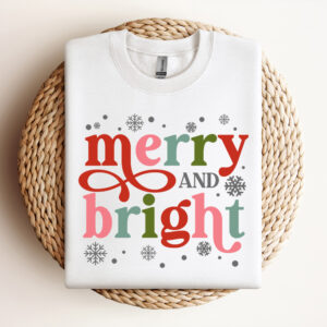 Merry And Bright SVG Christmas Retro Design SVG Cut Files For Cricut 3