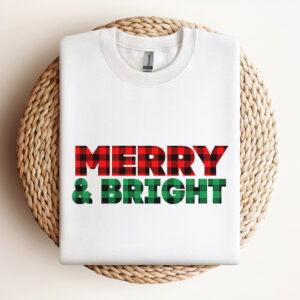 Merry Bright SVG Christmas Plaid Design SVG Cut Files Cricut Silhouette 3