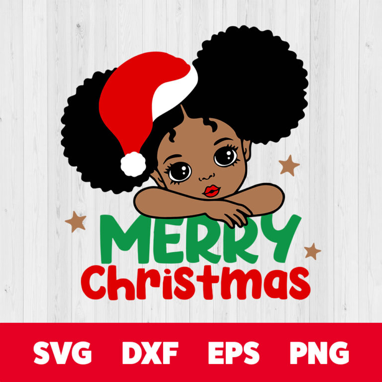 Merry Christmas Black Girl SVG 1
