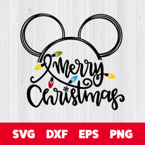 Merry Christmas Lights Mickey SVG 1