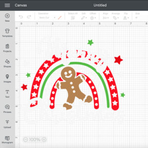Merry Christmas Rainbow SVG Funny Gingerbread Man Design SVG Cut Files 2