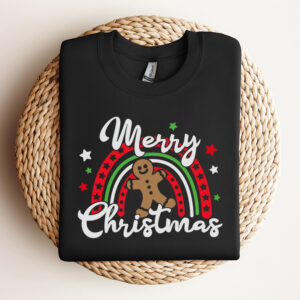 Merry Christmas Rainbow SVG Funny Gingerbread Man Design SVG Cut Files 3