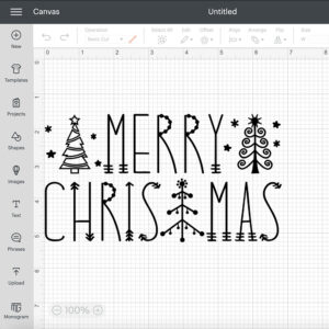 Merry Christmas SVG Boho Xmas Vintage Design SVG Cut Files Cricut Silhouette 2