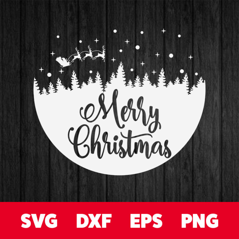 Merry Christmas SVG Christmas Door Round Sign Design SVG Cut Files Cricut 1