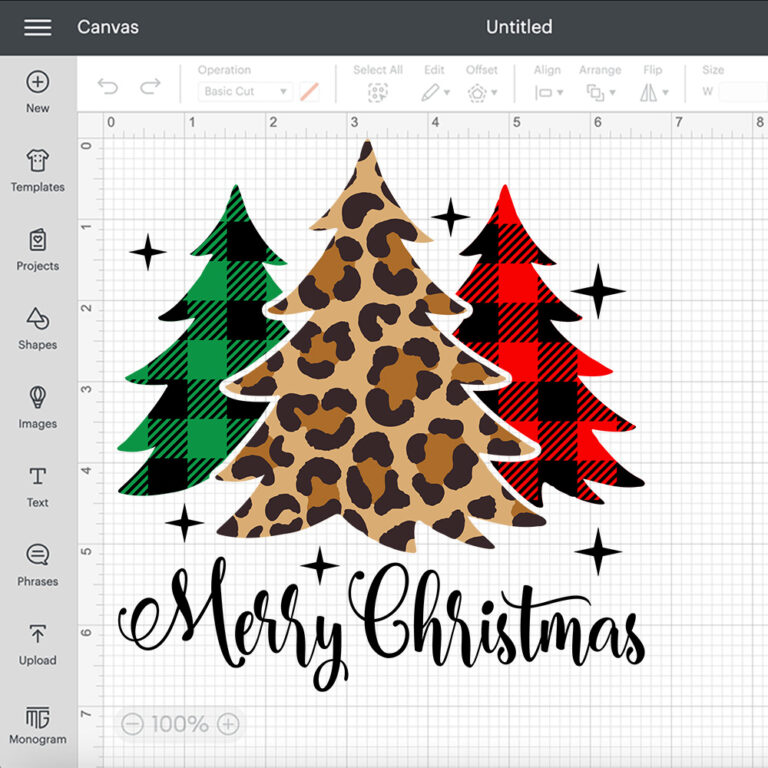 Merry Christmas SVG Plaid And Leopard Christmas Trees Design SVG Files 2