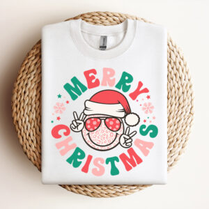Merry Christmas SVG Retro Santa Claus Smiley Face T shirt Design SVG PNG 3