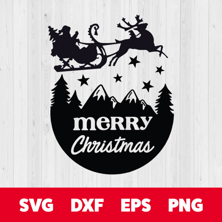 Merry Christmas Sleigh SVG 1