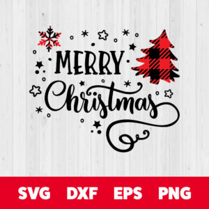 Merry Christmas Tree Snowflake Winter Holiday SVG 1