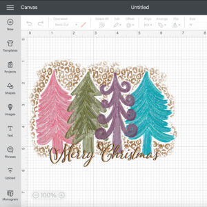 Merry Christmas Trees Pastel Color Water Color Design PNG 2