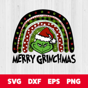 Merry Grinchmas Rainbow PNG Grinch PNG Merry Christmas PNG 1
