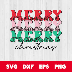 Merry Merry Merry Christmas PNG Groovy Christmas PNG Winter Sublimation 1