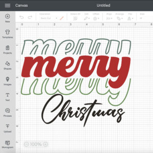 Merry Merry Merry Christmas SVG Retro Boho Stacked Design SVG Cut Files Cricut 2