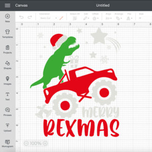Merry Rexmas SVG Dinosaur T Rex Monster Truck Xmas Design SVG Cut Files 2