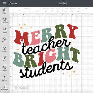 Merry Teacher Bright Students SVG Retro Boho Christmas Design SVG PNG 2