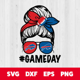 Messy Bun Buffalo Bills SVG Buffalo Bills Girl Messy Bun SVG 1