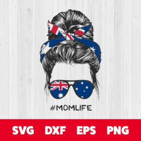 Messy Bun Hairstyle With Australian Flag SVG 1