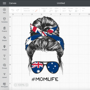 Messy Bun Hairstyle With Australian Flag SVG 2
