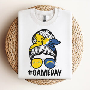 Messy Bun Los Angeles Chargers SVG Los Angeles Chargers Fan SVG 3