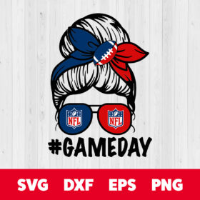 Messy Bun NFL Football SVG NFL Football Fan SVG 1