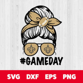 Messy Bun New Orleans Saints SVG New Orleans Saints Fan SVG 1