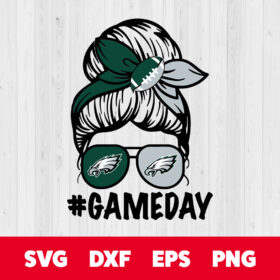 Messy Bun Philadelphia Eagles SVG Philadelphia Eagles Fan SVG 1