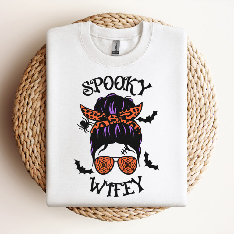 Messy Bun Spooky Wifey SVG Halloween SVG 3